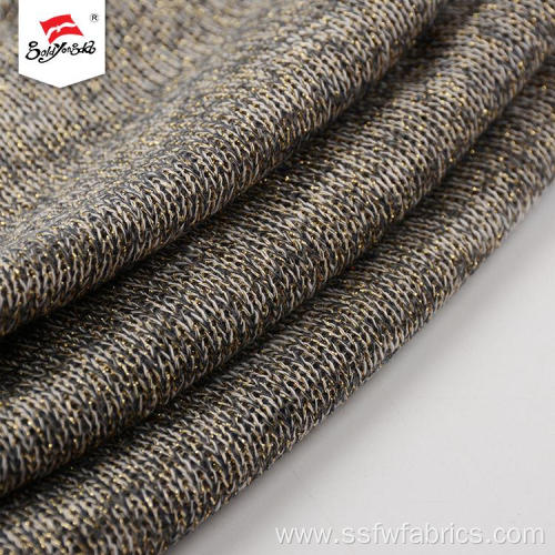 Elegant Lurex Metallic Rib Knit Fabric